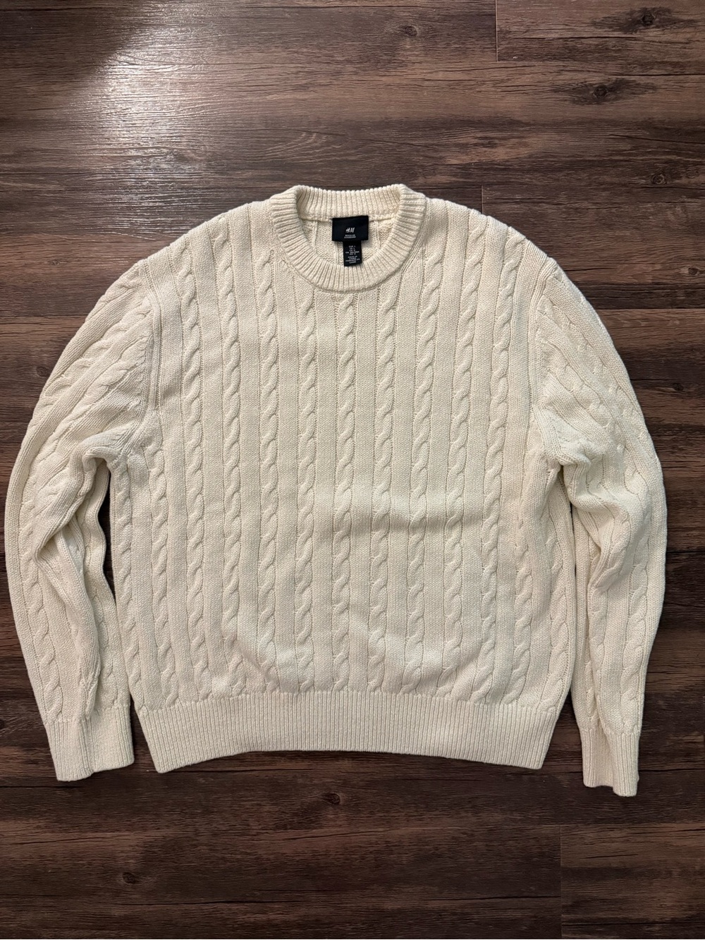 H&M cream cable knit sweater